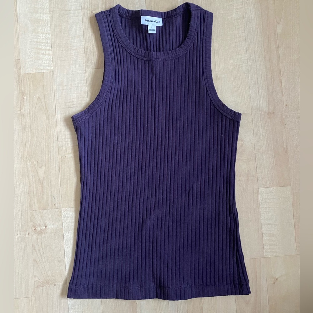 Frank and oak purple tank ribbed small